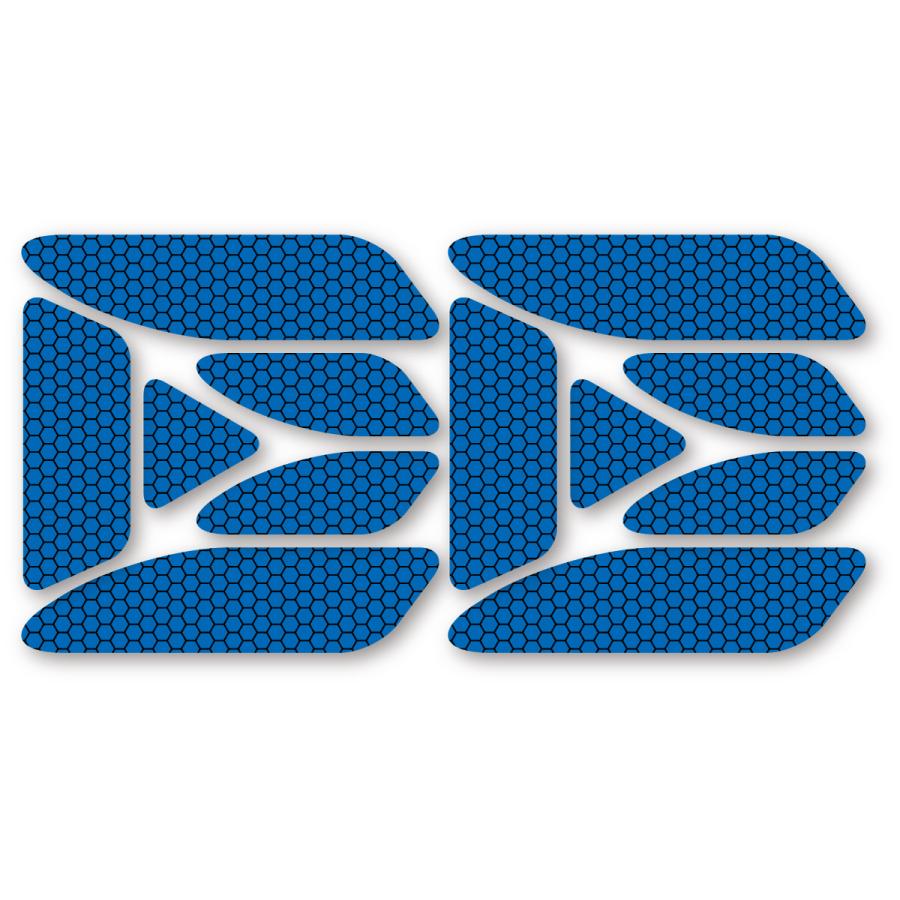 反射ステッカー12枚セット (ブルー) 再帰反射 反射板代用 ドア バックドア 追突防止 ハニカム柄 青 | 