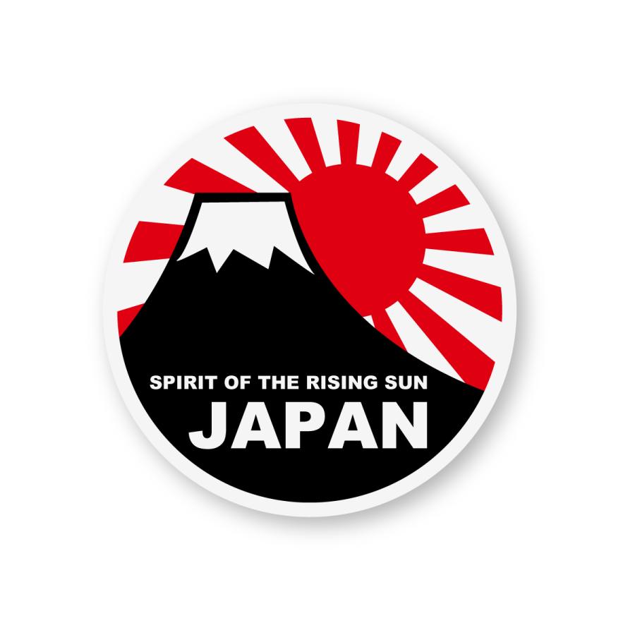 SPIRIT OF RISING JAPANステッカー Sサイズ 再帰反射 屋外耐候５年 十六菊紋 日本 領土 尖閣 北方領土 旭日旗 富士山 | 
