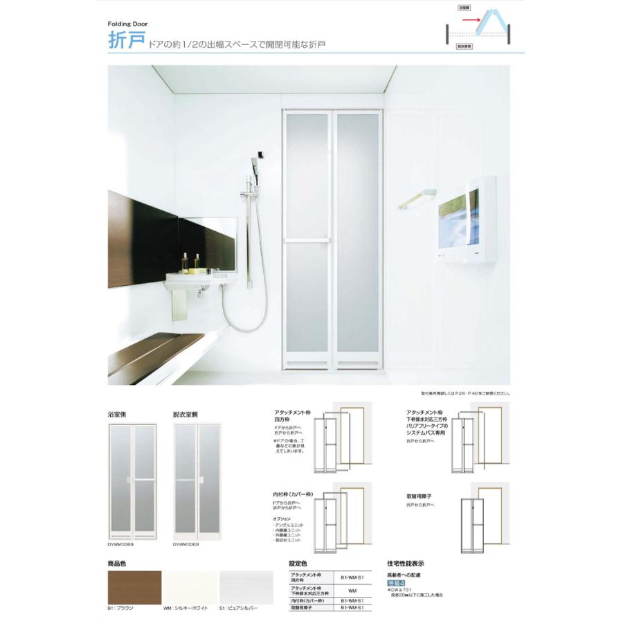 YKK AP ドアリモ 浴室ドア 取替用障子 A/Cタイプ （w510-862mm h1500 