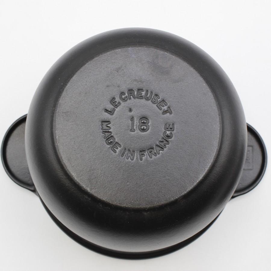 【美品】ル・クルーゼ ココット・エブリィ 18cm マットブラック 21110-18-00 ホーロー 両手鍋 本体 | ココット・エブリィ | 06