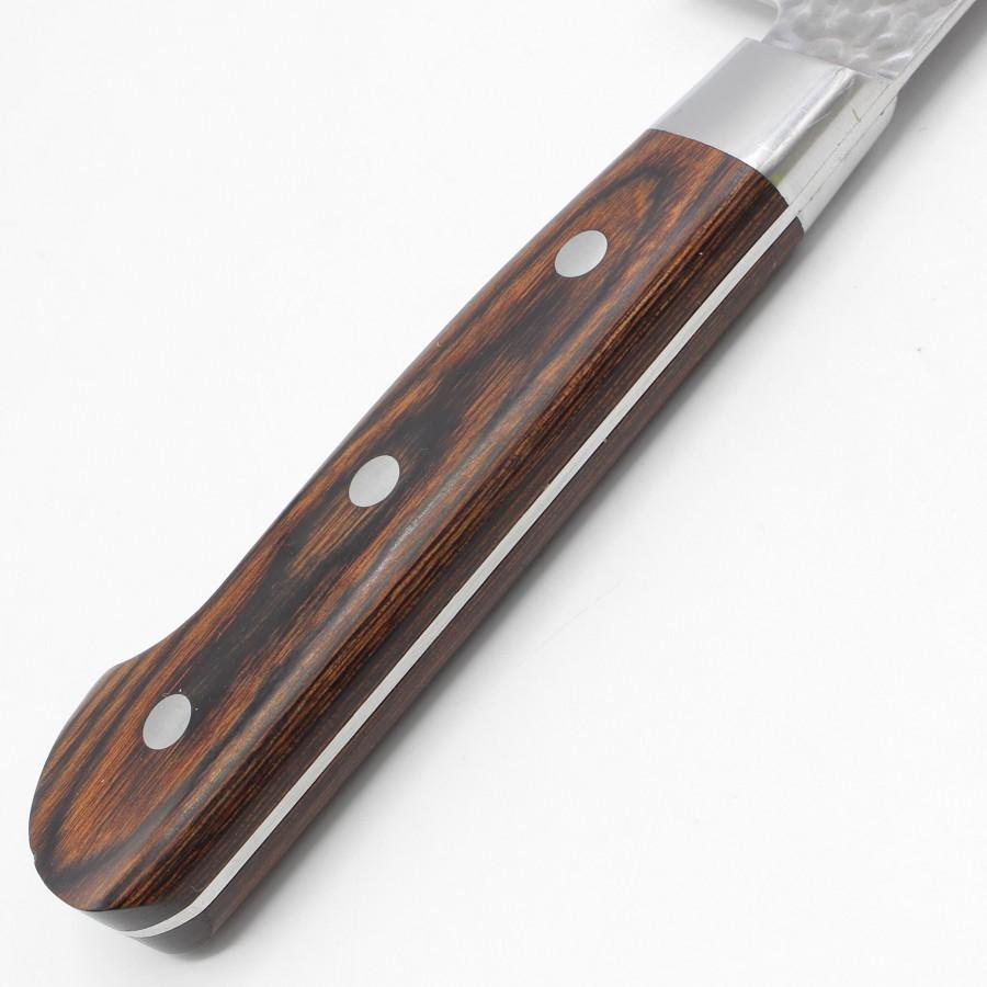 堺實光 ミルフィーユ 牛刀 槌目 割込 ダマスカス鋼 八寸 鍔付柄 刃渡り約240mm 洋包丁 |  | 06