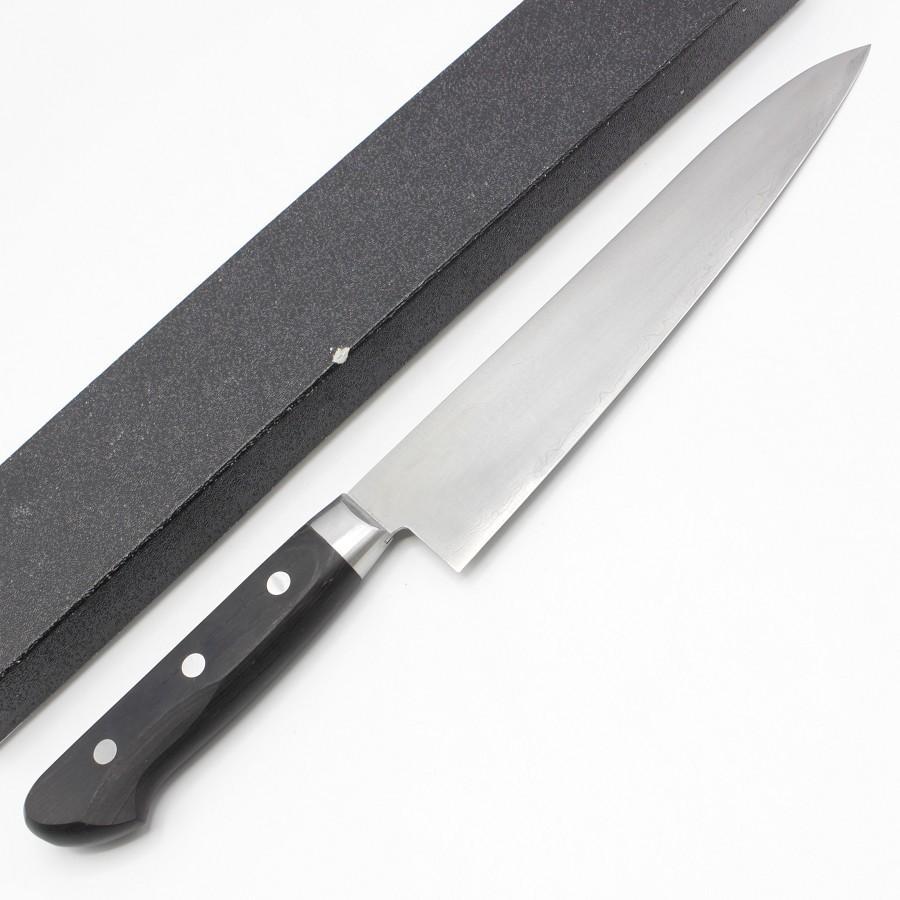 【美品】堺孝行 AUS10 45層ダマスカス鋼 牛刀 七寸 鍔付柄 刃渡り約210mm 洋包丁 Mirror | 