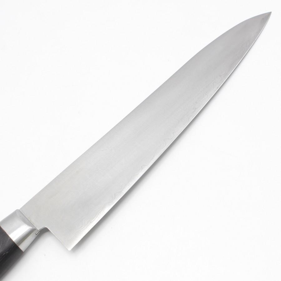 【美品】堺孝行 AUS10 45層ダマスカス鋼 牛刀 七寸 鍔付柄 刃渡り約210mm 洋包丁 Mirror |  | 01