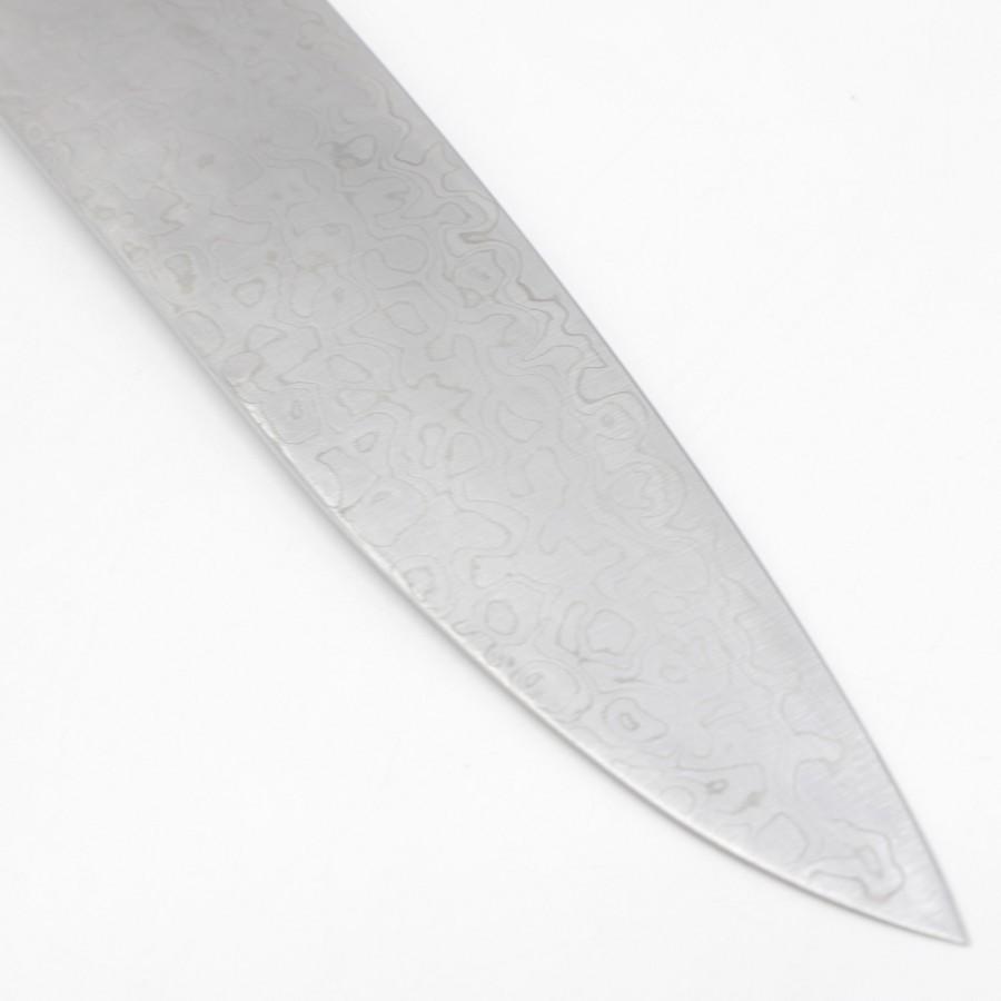 【美品】堺孝行 AUS10 45層ダマスカス鋼 牛刀 七寸 鍔付柄 刃渡り約210mm 洋包丁 Mirror |  | 08