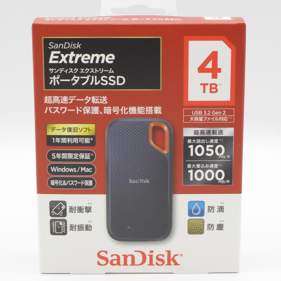 【新品/未開封】サンディスク エクストリーム ポータブルSSD V2 4TB SDSSDE61-4T00-J25 外付けSSD 本体 | 