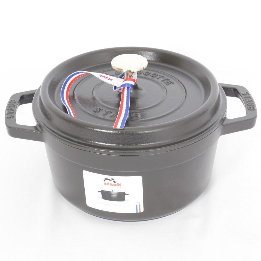 【新品】ストウブ ピコ・ココット ラウンド 20cm ブラック 40509-487 ホーロー 両手鍋 本体 | ピコ・ココット | 01