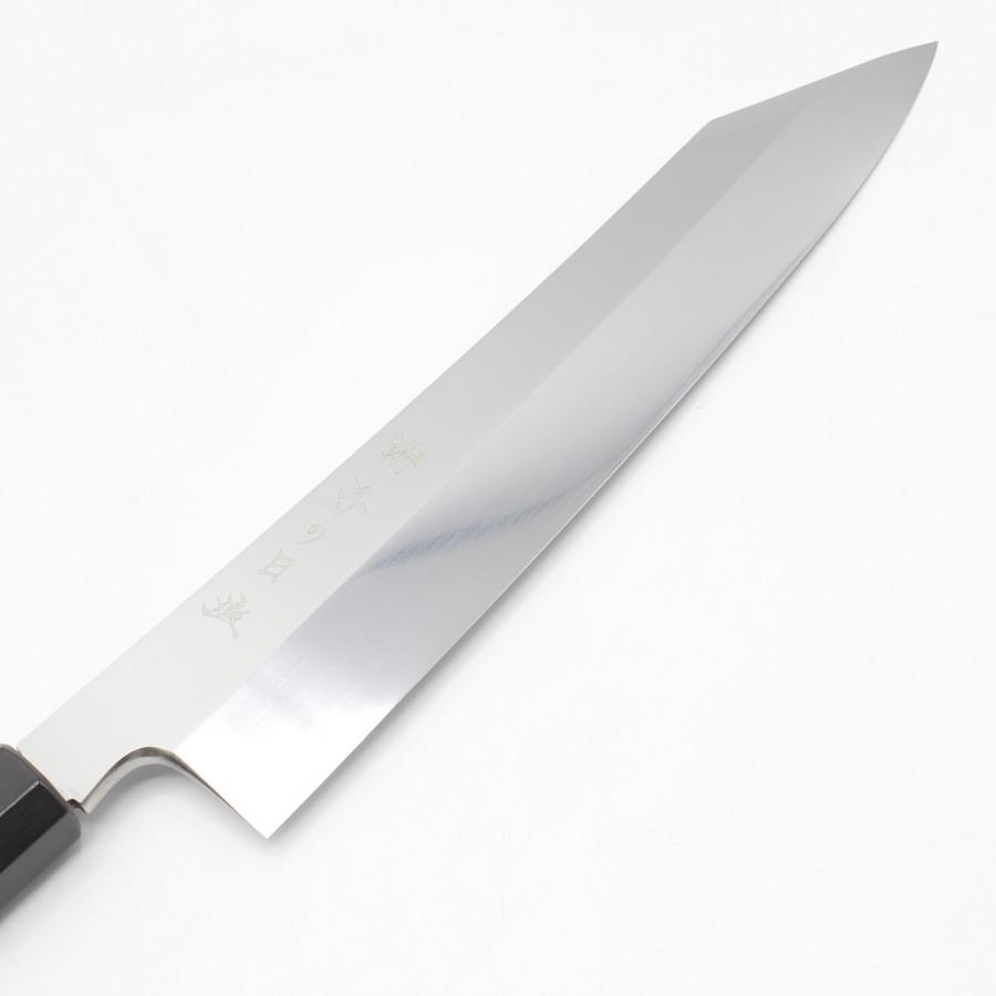 新品】子の日 榊 切付包丁 八寸 八角黒檀柄 鏡面 鞘付 刃渡り約240mm
