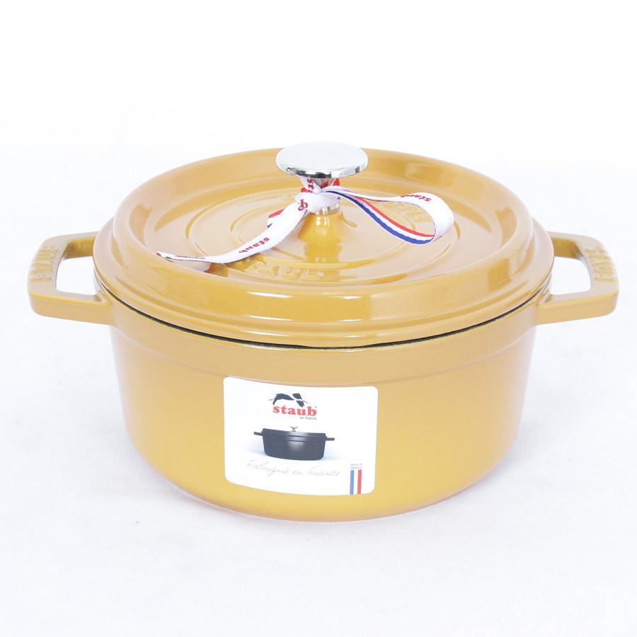 【新品】ストウブ ピコ ココット ラウンド 18cm マスタード 40511-370 ホーロー 両手鍋 本体 | ピコ・ココット | 01