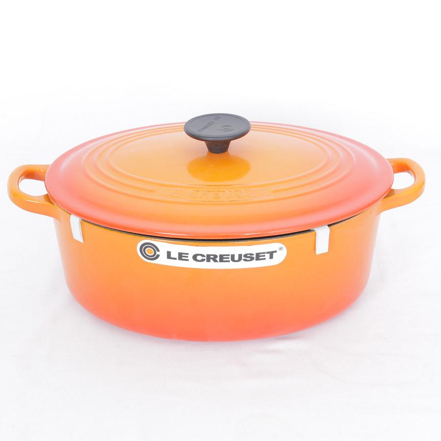 新品・未使用】ルクルーゼ ココット・オーバル27cmオレンジ