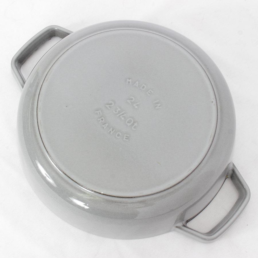 【美品】ストウブ ブレイザーソテーパン 24cm グレー 40511-471 ホーロー 両手鍋 本体 | Staub | 04