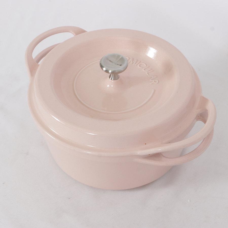 安い バーミキュラ オープンポット ラウンド 22cm パールピンク 無水