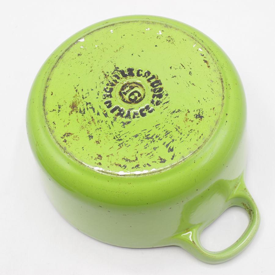 【美品】LE CREUSET　ココット ロンド フルーツグリーン　16cm ココット・ロンド ル・クルーゼ 16cm フルーツグリーン ホーロー 両手