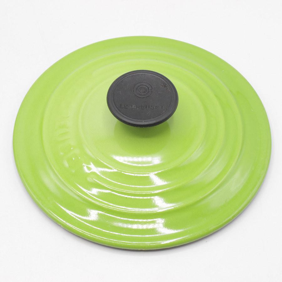 【美品】LE CREUSET　ココット ロンド フルーツグリーン　16cm ココット・ロンド ル・クルーゼ 16cm フルーツグリーン ホーロー 両手