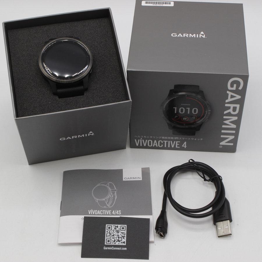 【美品】Garmin vivoactive 4 Black Slate 010-02174-17 スマートウォッチ ガーミン ヴィヴォアクティブ 時計 | vivoactive