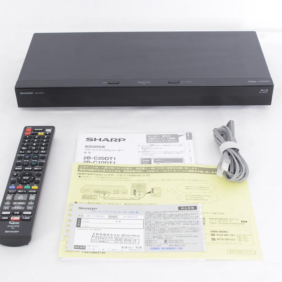 シャープ AQUOSブルーレイ 2B-C10DW1 ダブルチューナー 1TB ブラック 