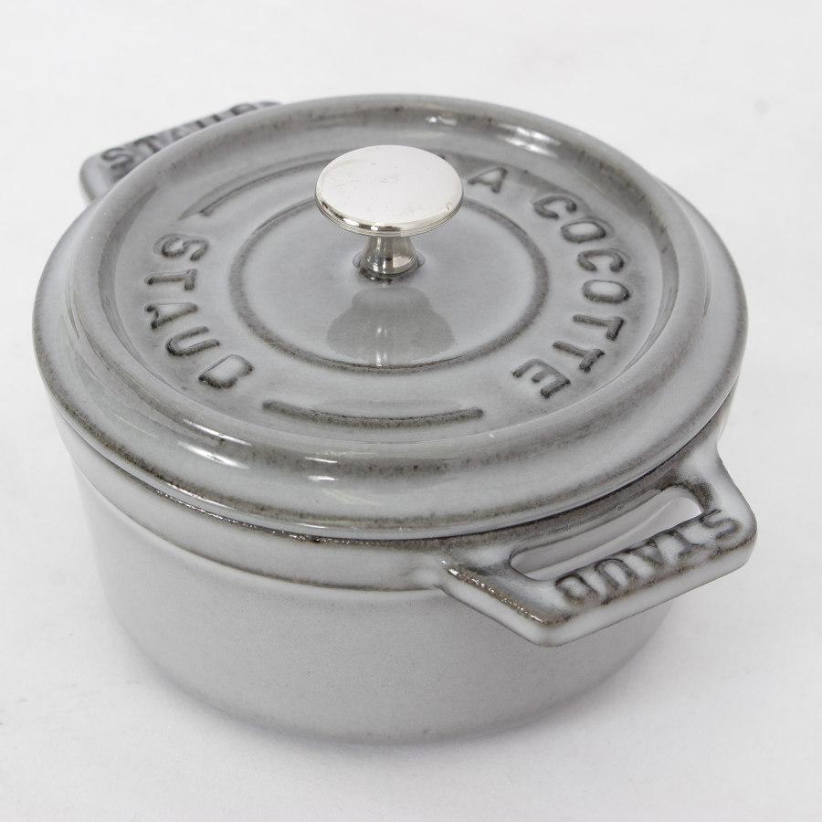 ストウブ ピコ・ココット ラウンド 10cm グレー 40500-106 ホーロー 両手鍋 IH対応 Staub | ピコ・ココット | 01