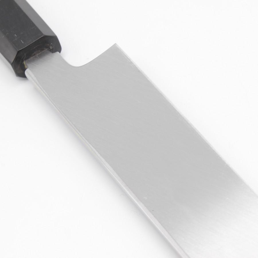 未使用】高鳳 本焼 波紋あり 柳包丁 一尺 八角黒檀柄 刃渡り約300mm 和