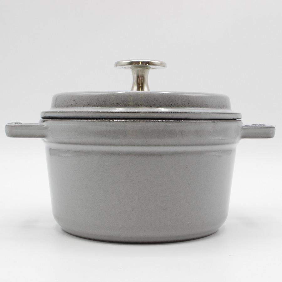 未使用品　STAUB ココット ラウンド 14cm グレー ピコ・ココット 【美品】ストウブ ラウンド 14cm グレー 40509-475