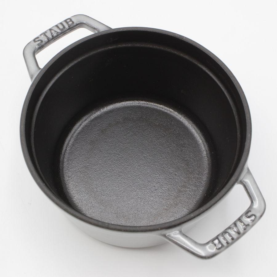 ピコ・ココット 【美品】ストウブ ラウンド 14cm グレー 40509-475