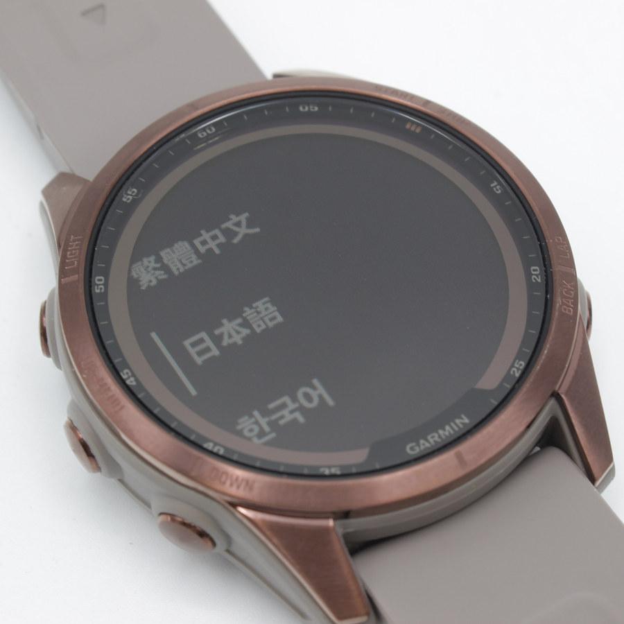 美品】GARMIN fenix 7S Sapphire Dual Power Ti Dark Bronze/Shale