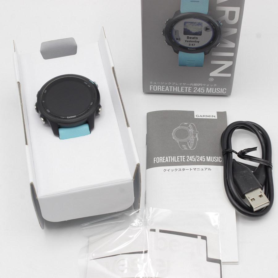Garmin ForeAthlete 245 Music Black Aqua 010-02120-72 スマート 