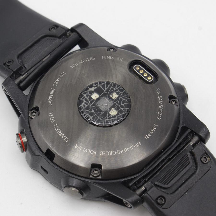 Montre GPS Garmin Fenix 5X - Cadran Saphir Gris Ardoise, Bracelet Noir, écran 1.2 Pouces