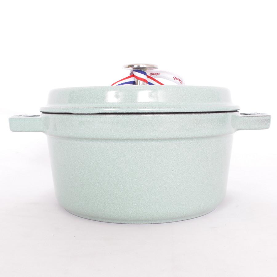 【美品】ストウブ ピコ・ココット ラウンド 20cm 40508-703 セージグリーン ホーロー 両手鍋 本体 | ピコ・ココット | 03