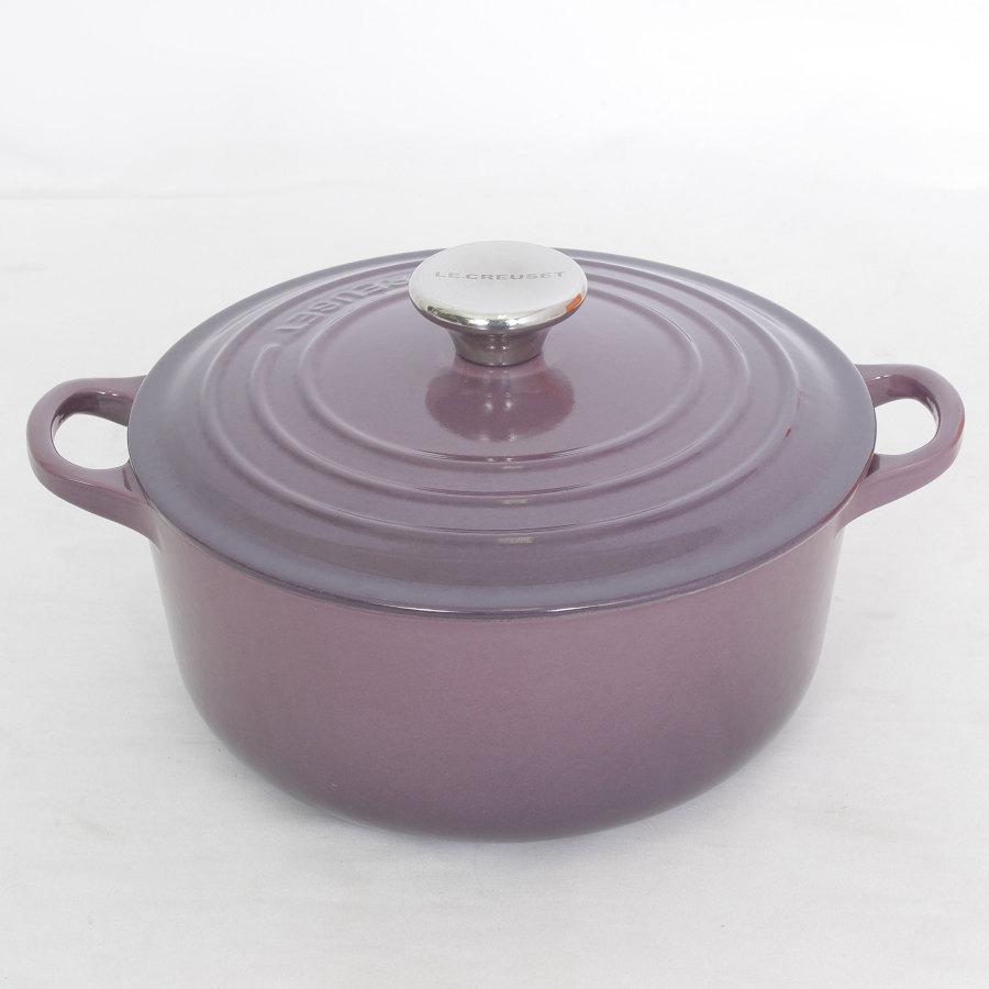 LE CREUSET - ル・クルーゼ　カシス ココット・ロンド 【美品】ル・クルーゼ 20cm カシス 21001-20