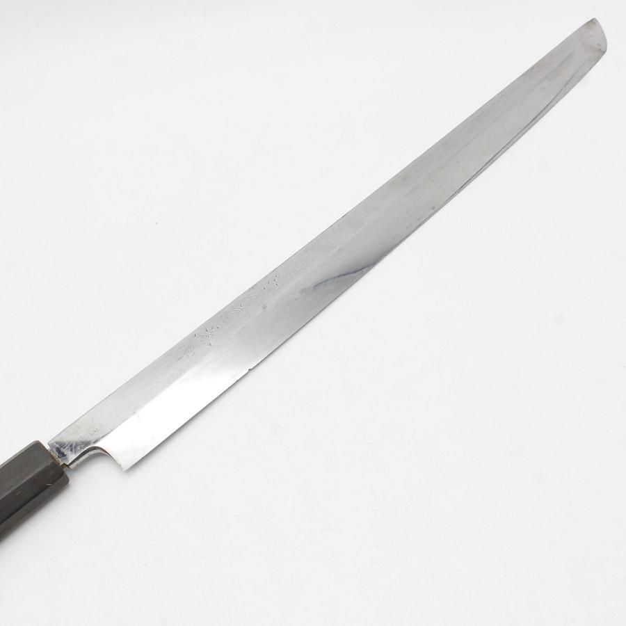 青鋼　柳刃　黒檀白木八角　尺 青鋼 柳刃 黒檀白木八角 尺