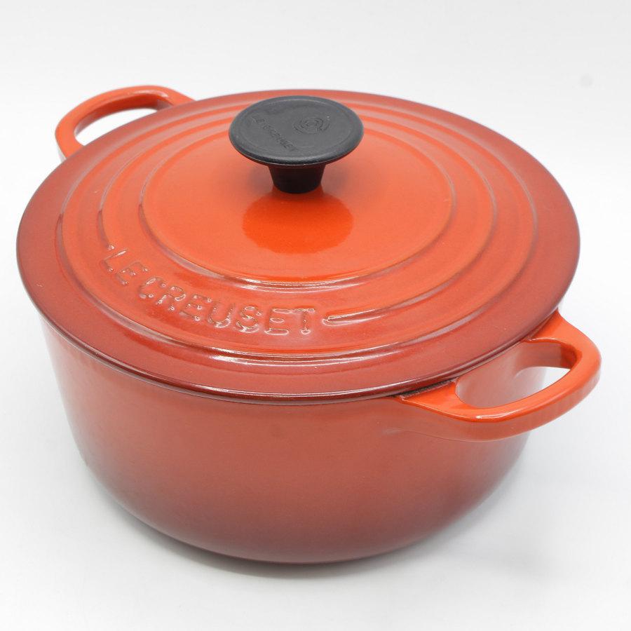 未使用品　LE CREUSET ココット・ロンド 18cm チェリーレッド ル・クルーゼ シグニチャー ココット・ロンド 18cm [チェリー