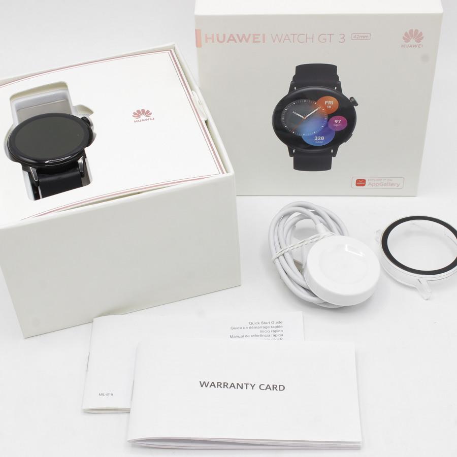【美品】HUAWEI WATCH GT3 MIL-B19 42mm ブラック スポーツモデル スマートウォッチ ファーウェイウォッチ 本体 ...