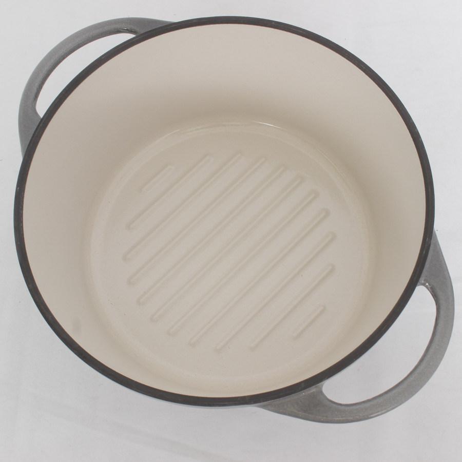 ボーナスストア+5%【美品】バーミキュラ オーブンポットラウンド 22cm GRY22R パールグレー 専用レシピブック付 無水 ホーロー 両手鍋 本体 |  | 04