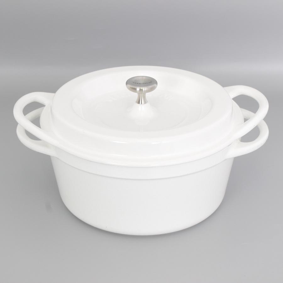 バーミキュラ オーブンポット パールホワイト 18cm 両手鍋 VERMICULAR（バーミキュラ） オーブンポットラウンド 18cm パール