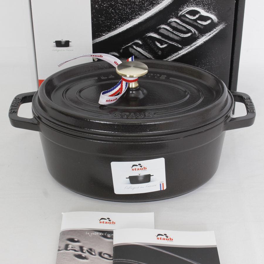 新品】ストウブ ピコ・ココット オーバル 23cm ブラック 40500-231