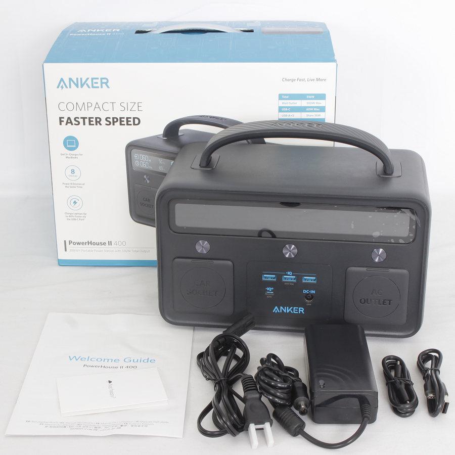 美品】Anker PowerHouse II 400 black A1730511 388.8Wh ポータブル