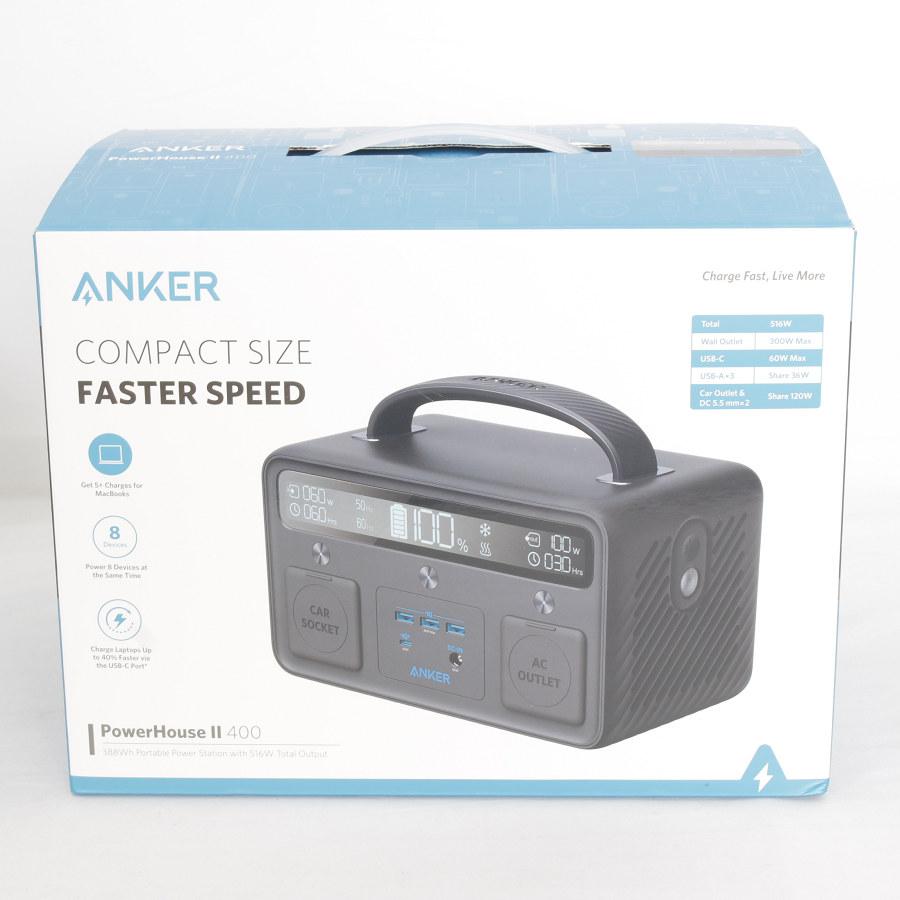 美品】Anker PowerHouse II 400 black A1730511 388.8Wh ポータブル