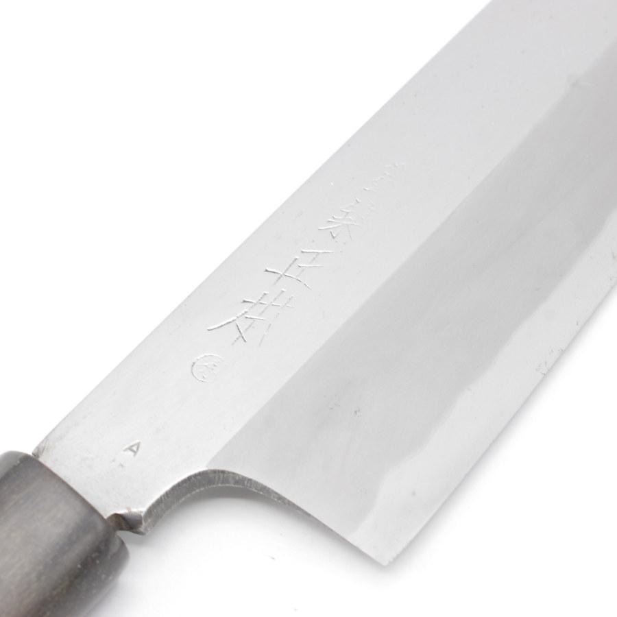 【ボーナスストア+5％】築地正本 秀 青鋼  鎌型薄刃包丁 七寸半 栗型柄 刃渡り約230mm 和包丁 |  | 03