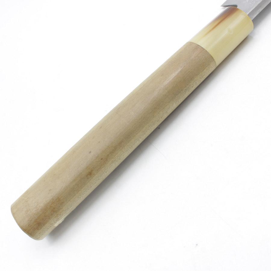 【ボーナスストア+5％】堺 源明〓 謹作 本焼 柳包丁 一尺 栗型柄 刃渡り約300mm 和包丁 柳刃 波紋なし |  | 06