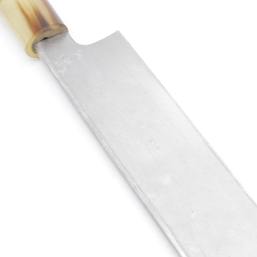 【ボーナスストア+5％】堺 源明〓 謹作 本焼 柳包丁 一尺 栗型柄 刃渡り約300mm 和包丁 柳刃 波紋なし |  | 07