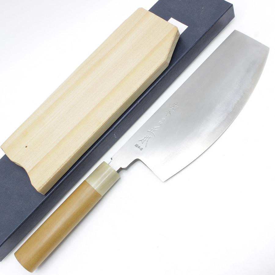 ボーナスストア+5％【美品】正本総本店 寿司切り包丁 七寸半 小判型柄 刃渡り約225mm 和包丁 | 