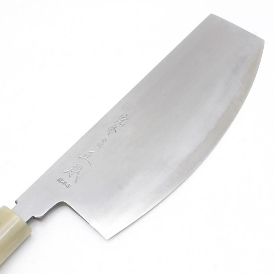 ボーナスストア+5％【美品】正本総本店 寿司切り包丁 七寸半 小判型柄 刃渡り約225mm 和包丁 |  | 01