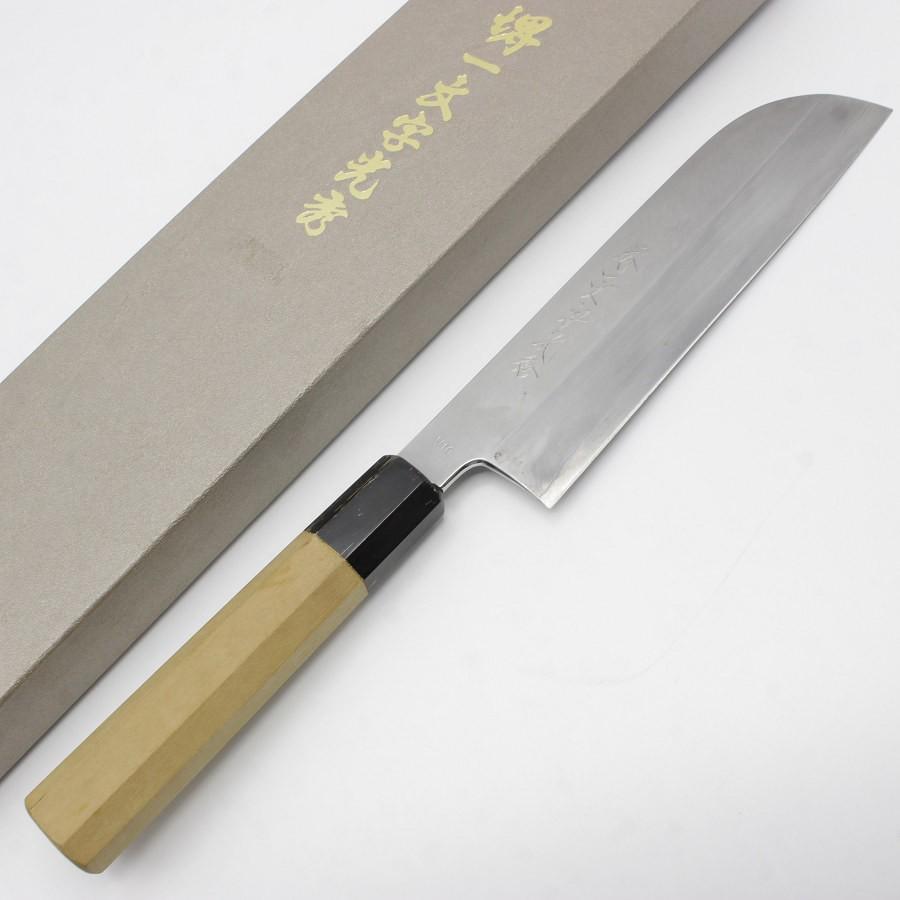 【ボーナスストア+5％】堺一文字光秀 V10 本霞 鎌型薄刃包丁 六寸半 八角柄 刃渡り約200mm 和包丁 | 