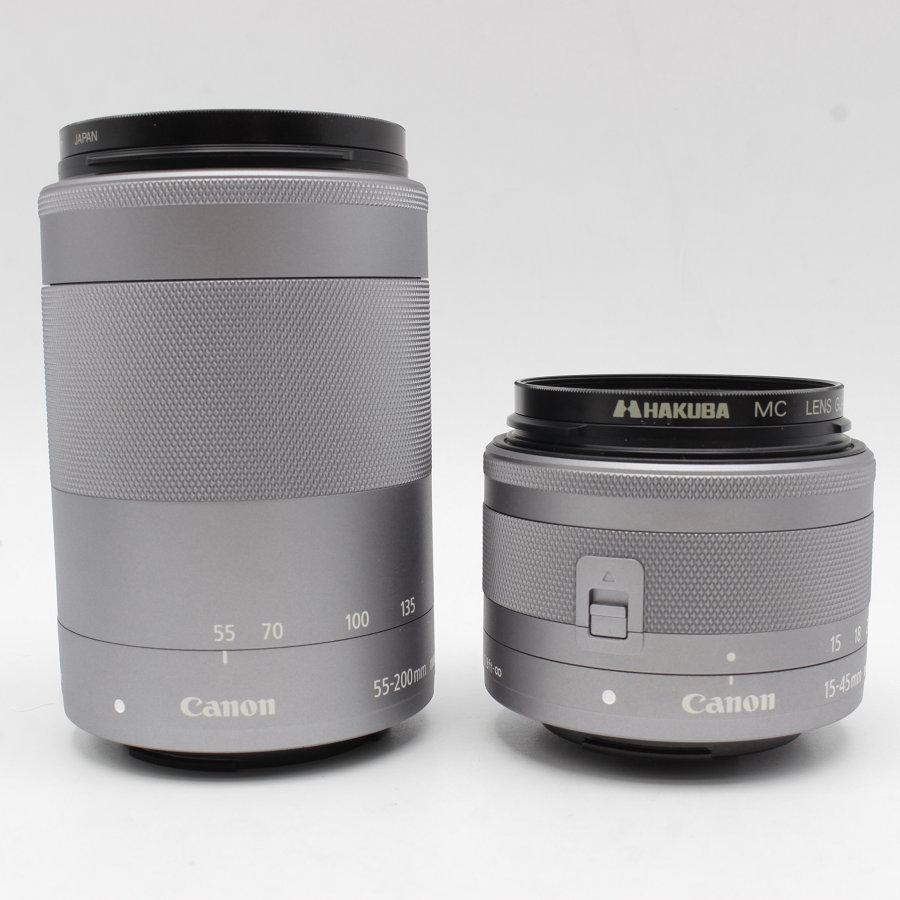 ボーナスストア+5％【美品】Canon EOS Kiss M ダブルズームキット SD 