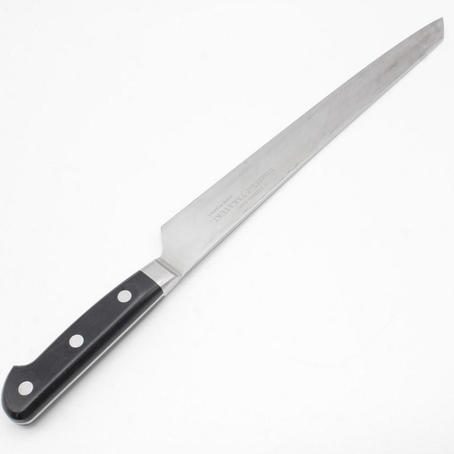 【ボーナスストア+5％】堺孝行 グランドシェフ 切付柳刃包丁 飛燕 一尺 鍔付柄 刃渡り約300mm 洋包丁 剣型柳刃 |  | 05