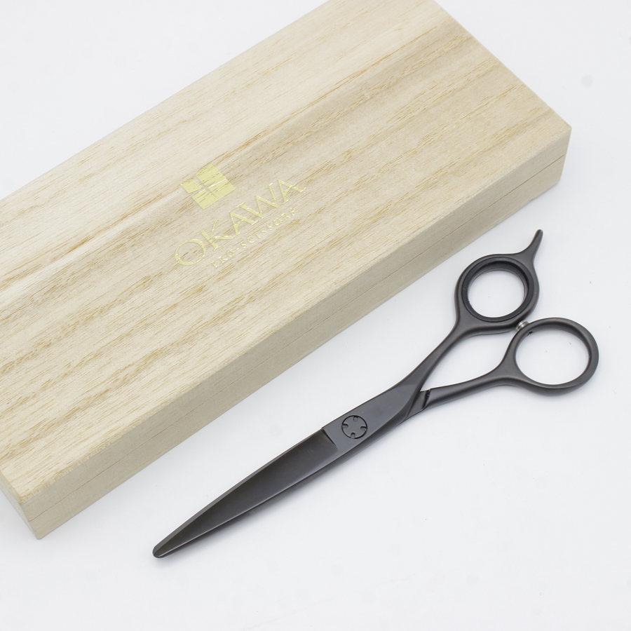 ボーナスストア+5％【美品】オオカワプロシザーズ HCS56-A DLC マットコーティング カットシザー 5.6インチ 笹刃 メガネハンドル | 