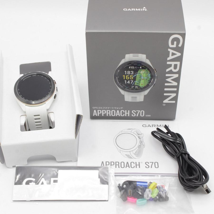 ボーナスストア+5％【美品】GARMIN Approach S70 42mm White 010-02746  