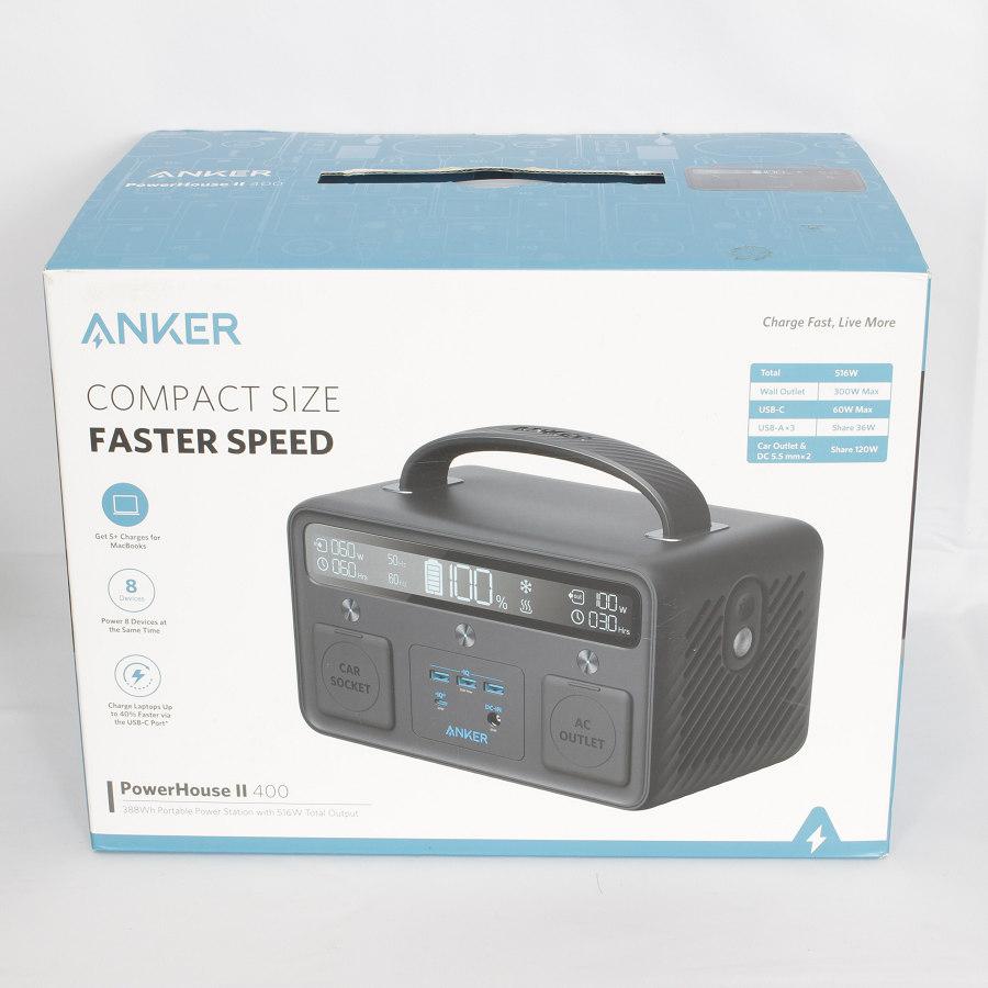 ボーナスストア+5％【美品】Anker PowerHouse II 400 black A1730511 