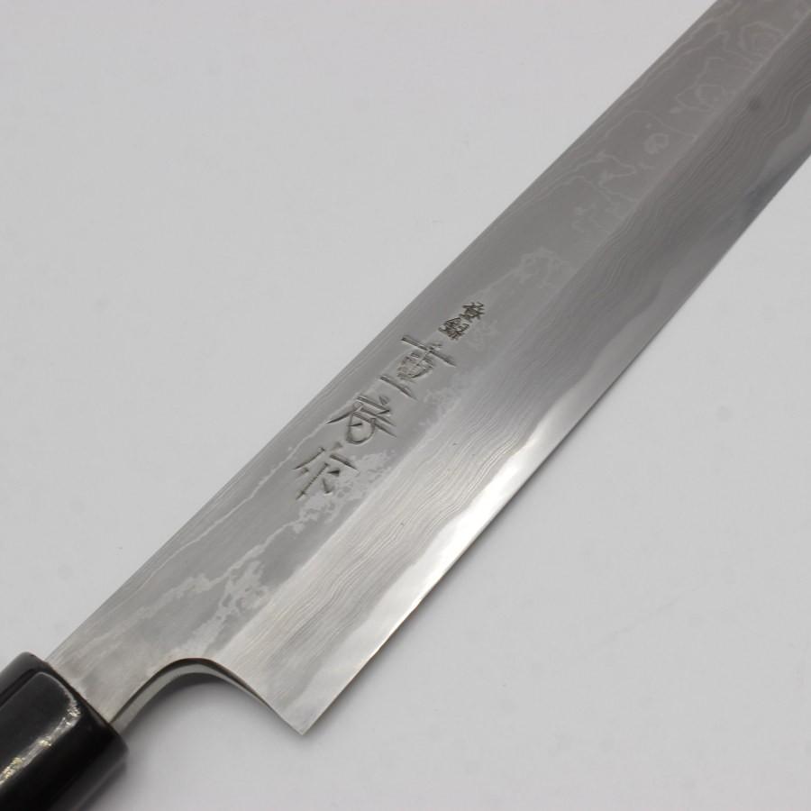 ボーナスストア+5％【未使用】重房 鍛地 ダマスカス 柳包丁 尺一 栗型柄 刃渡り約330mm 桐箱 鞘付 和包丁 柳刃 |  | 03