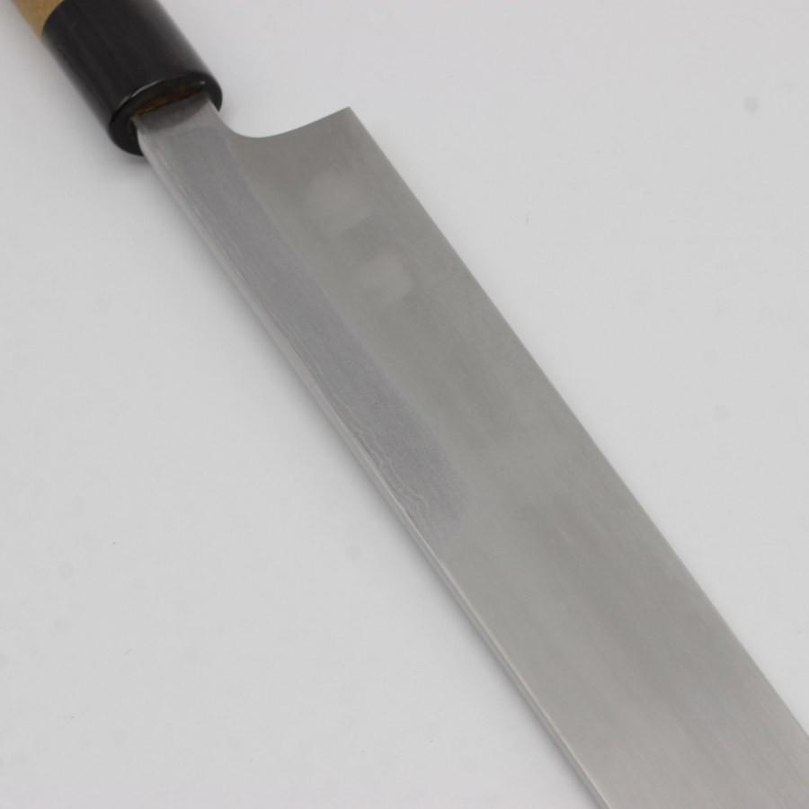 ボーナスストア+5％【未使用】重房 鍛地 ダマスカス 柳包丁 尺一 栗型柄 刃渡り約330mm 桐箱 鞘付 和包丁 柳刃 |  | 07