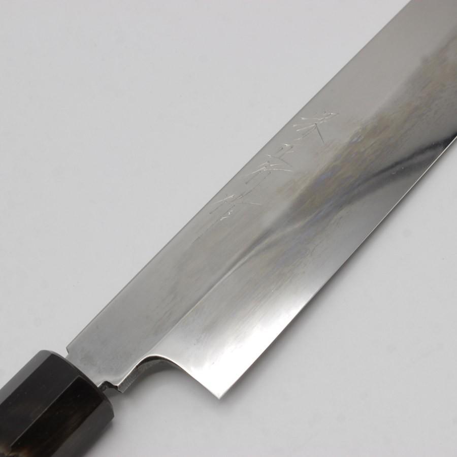 ボーナスストア+5％【未使用】堺正行 池田辰男作 水本焼 波紋あり 白二鋼 柳包丁 尺一 朴柄八角柄 鏡面 朴鞘付 刃渡り約330mm 白紙2号 水焼 和包丁 柳刃 |  | 03